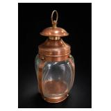 Clear Glass Copper-Tone Lantern or Lamp