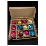 Dbl-Glo Glass Christmas Ornaments, Box of 12