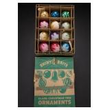 12 Shiny Brite Glass Christmas Ornaments