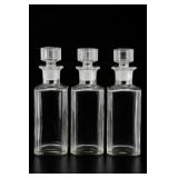 3 Seagram & Sons Glass Whiskey Decanters