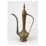 Etched Brass Aftaba Ewer with Long Spout