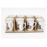 8 Norman Rockwell Museum Mugs, 1982