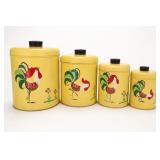 Ransburg Yellow Rooster Canister Set of 4