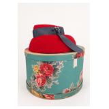 Boxes Red Wide-Brim Hat with Floral Hatbox