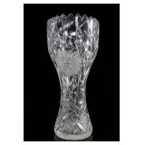 American Floral Cut Glass Corset Vase Glass Vase