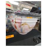 Abstract Multicolor Glazed Ceramic Bowl