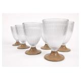 Ribbed Plastic Pedestal Goblets