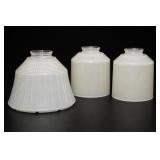 Lot of 3 National Prismatic milk glass lamp shades