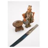 Japanese Bisque Porter Figurine Knife