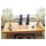 Cocktail Table & Lamps