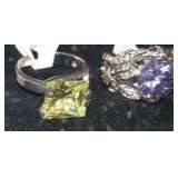 Big Sterling Rings - Precious Stones