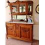 Mission Viejo ANTIQUES Victorian Hutch MARBLE TOPS Cranberry Glass KINKADE Sterling Fri Sat 10am