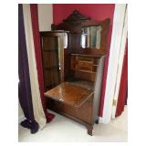 Carved Oak Side-by-Side Secretary/Bookcase