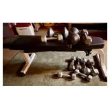 Weight bench and weights