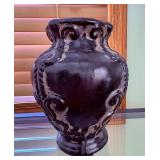 Black ceramic vase