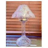 Glass candle stick with shade