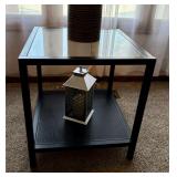 Metal and glass end table