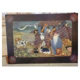 Hand painted fire screen