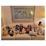 White sofa w/dolls