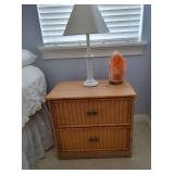 1 of 2 wicker nightstands