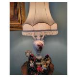 Vintage lamp & Piecrust table