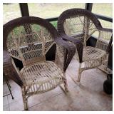 Pair vintage wicker rockers