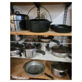 Cast iron & Revere ware cookware