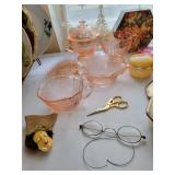 Pink depression glass
