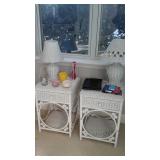 Pair wicker tables