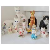 Collection of cat figurines