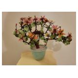 Oriental jade & glass tree