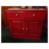 Red painted chest
