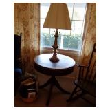 Round Table, Brass Lamp