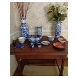 Side Table, Oriental Items