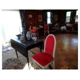 Table, 1 of 6 Red Chairs