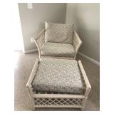 Wicker Chair & Ottoman