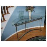 Half Round Glass Top Table
