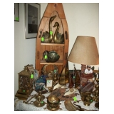 Brass Nautical Items & Small Boat Shelf