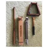 Vintage BAt, Telescope, Tennis Racket