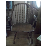 Wooden chair w/dogs heads on arms