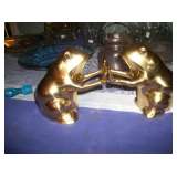 Brass Frog Bookends