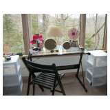 Glass Top Desk/Vanity & Chair