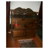 Pine cabinet, top slides open