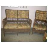 Old Wicker Settee 7 Chair