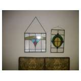 2 Old stained glass panels