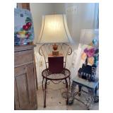 Lawn Chair, Rustic Lamp