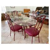 Glass Top Patio Table & 4 Chairs