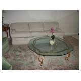 Glass Top Table & Sofa