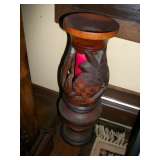 Carved Wooden Candle Holder