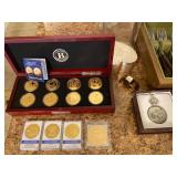 	JFK 8 pc. Coins & Box,